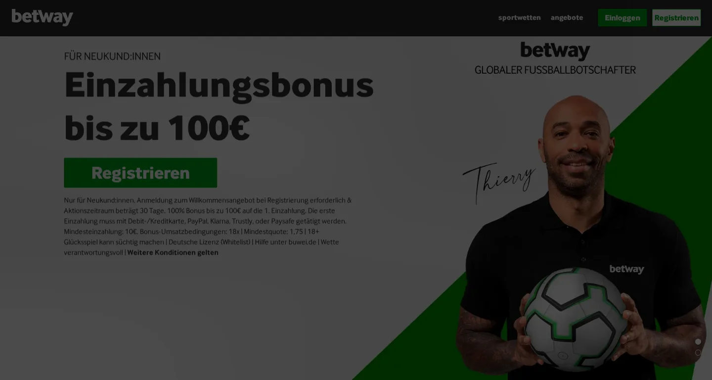 Betway — 100% bis zu 100 €